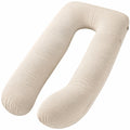 Cojín corporal en U 140 cm de tejido beige - apoyo para descanso