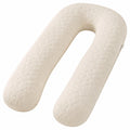 Cojín de embarazo en U 145 cm de tejido beige acolchado para descanso