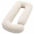 Cojín corporal en U 140 cm de tejido texturizado beige para descanso