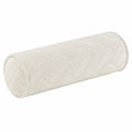 Cojín cilíndrico 20 x 50 cm de tejido crema con relieve decorativo
