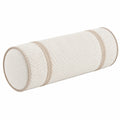 Cojín cilíndrico 50 x 18 cm de tejido texturizado beige para decoración