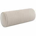 Cojín cilíndrico 20 x 50 cm de tejido beige acanalado para apoyo decorativo
