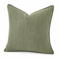 Cojín decorativo cuadrado 45 cm de tejido acanalado verde estilo contemporáneo