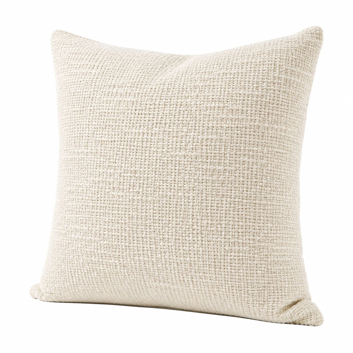 Cojín cuadrado 45 cm de tejido beige para decoración con textura tejida