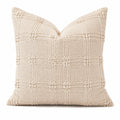 Cojín decorativo 45 x 45 cm de tejido beige con relieve estilo bohemio