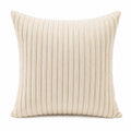 Cojín decorativo 45 x 45 cm de tejido acanalado beige para sofá estilo contemporáneo