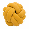 Cojín decorativo anudado 30 cm de tejido acanalado amarillo - suave para sofá