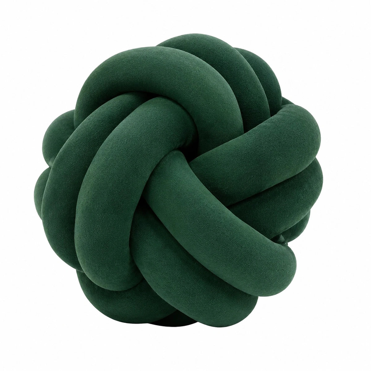 Cojín decorativo de nudo 30 cm verde de tejido suave - diseño entrelazado