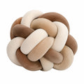 Cojín decorativo de nudo 30 cm de poliéster beige marrón - estilo trenzado