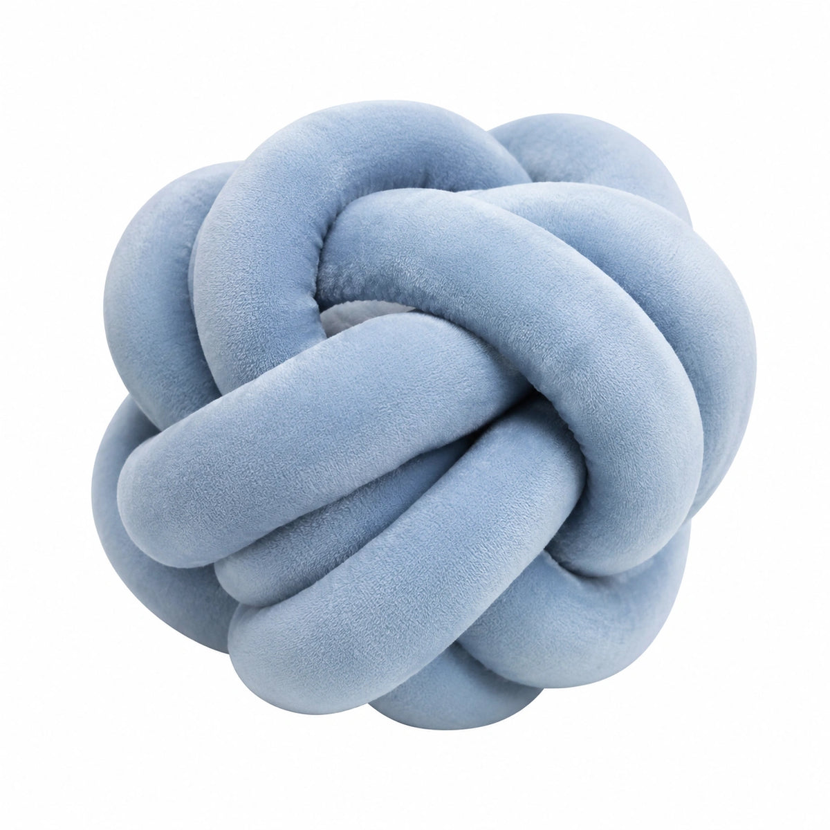Cojín decorativo de nudo 30 cm azul claro de poliéster suave