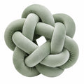 Cojín decorativo de nudo 30 cm de poliéster verde salvia suave