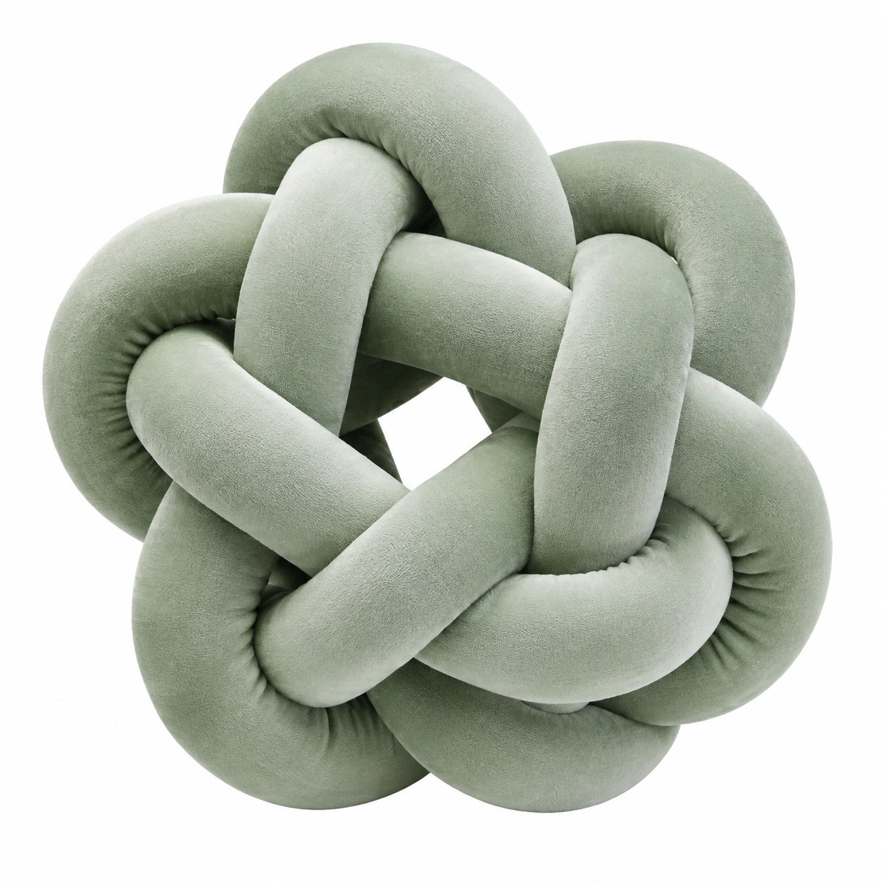 Cojín decorativo de nudo 30 cm de poliéster verde salvia suave