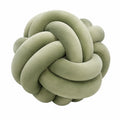 Cojín decorativo anudado 30 cm de poliéster verde salvia de tacto suave
