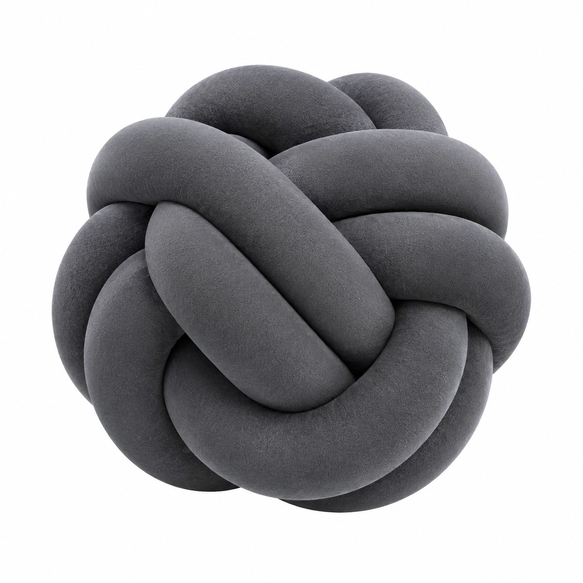 Cojín de nudo 30 cm gris de tejido textil decorativo