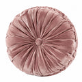 Cojín decorativo redondo 40 cm de terciopelo rosa estilo floral